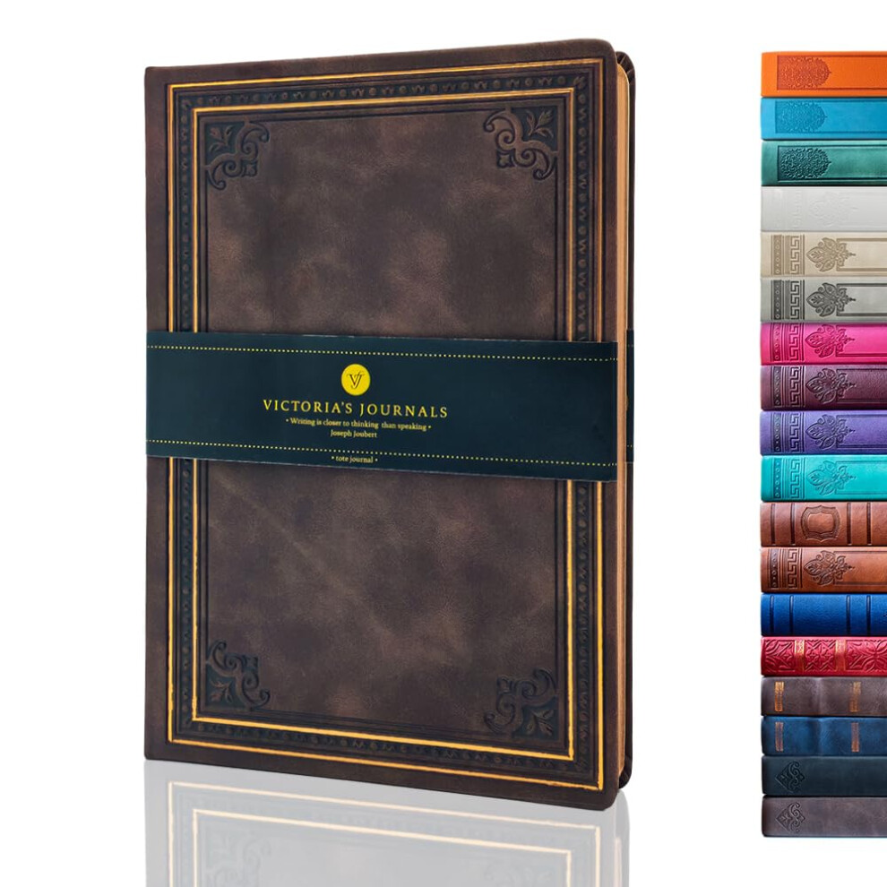 Photos - Notebook Victoria 'S JOURNALS Leatherette Vintage Journal Hard Cover Lined  Old Looking Travel Diary A5 Size 5.7'' x 8.1'' B08 