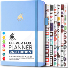 Clever Fox Planer 2. Auflage  Bunter Wochen- und Monatszielplaner, Zeitmanagement- und Produktivitts-Organizer, undatiert, A5 (Periwinkle)