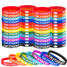 Wehhbtye 48pcs Star Student Armistbands-8 Color Star Student Silicone Armb?nd Rummi Armb?nd til studerendes REWARDS SKOLE KLASSER L?RKENDELSE AFD