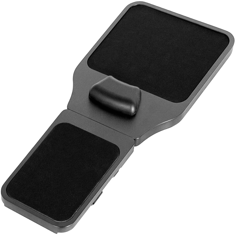 VIVO Wood Adjustable Length Arm Rest Mouse Pad with Wrist Cushion  Extension Platform Tray  Attaches to Chair with Straps  Black  MOUNT-MS02