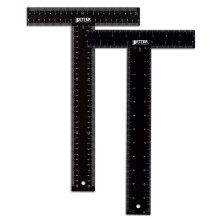 Better Office Products T Square (2 Pack) T Lineal 12 tommer Metal Carbon Steel Lineal Double Sided Standard & Metric Laser Printed Drafting Linea