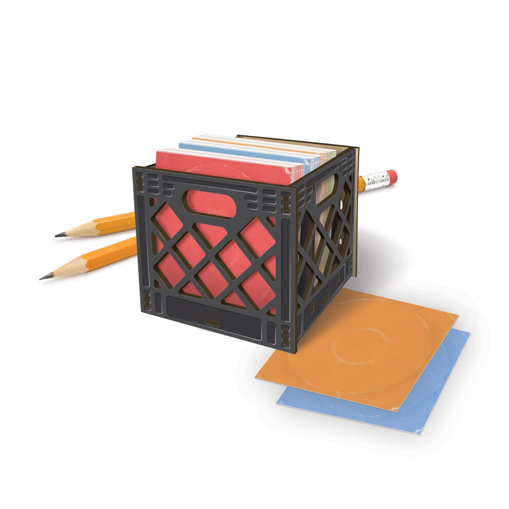 Porte-cartes de visite authentique Fred for The Record Milk Crate comprenant 64 V