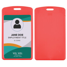 Pachet de 6 Suport pentru insigna de identificare glisanta pentru ?nur - Husa verticala de protec?ie a cardurilor din plastic dur pentru carduri