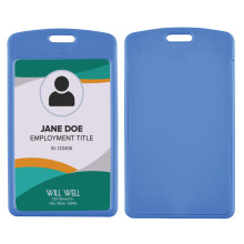 Pachet de 6 Suport pentru insigna de identificare glisanta pentru ?nur - Husa verticala de protec?ie a cardului din plastic dur pentru carduri de