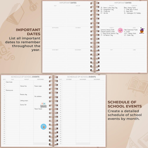 Clever Fox Teacher Planner Spiral - Σχολικό Έτος με Ημερολόγια & Σχέδια Μαθημάτων 2