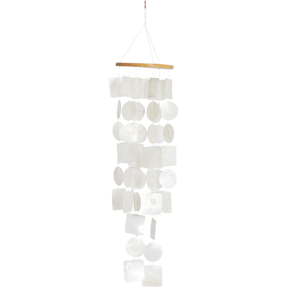 Carillon éolien en forme de cascade en coquillage Capiz Deco 79 20" x 5" x 5" Blanc