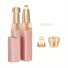 (Pink) 1pc Rechargeable 2-in-1 Eyebrow Razor and Hair Shaver with LED Light