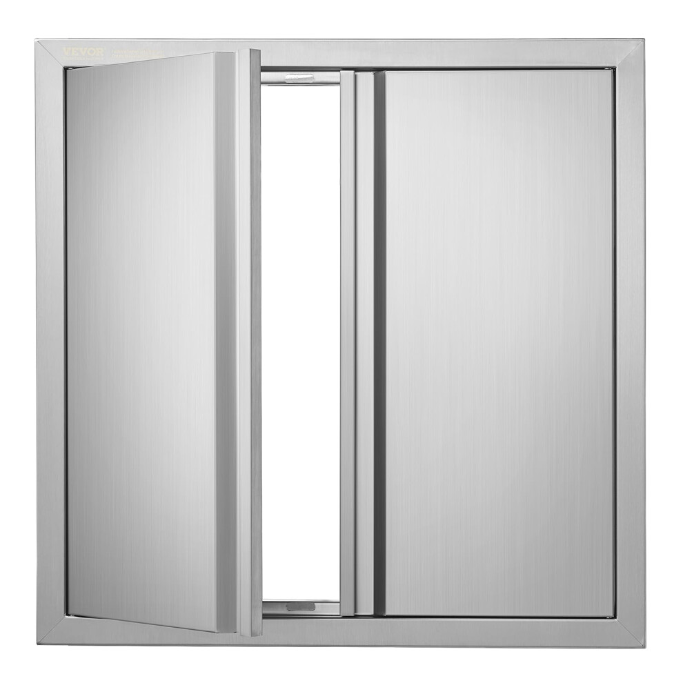 VEVOR BBQ Access Door 24 x 24 Inch  Double BBQ Door Stainless Steel with Recessed Handle  Outdoor Kitchen Doors for BBQ Island