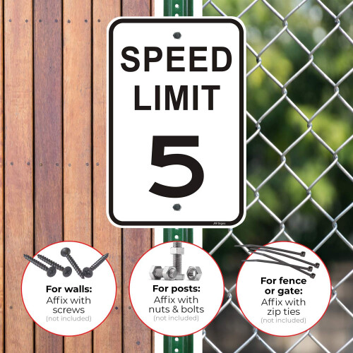 Πινακίδα Ορίου Ταχύτητας 5 MPH (4 Πακέτο) 18"x12" Ανακλαστική Αλουμινίου 2