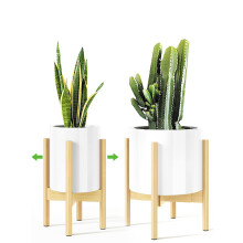 Stand de plante reglabile Mudeela Stand de bambus de bambus de interior de 8 pna la 12 inci stand de o singura etaj Stand pentru plante interioa