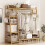 Living And Home Bamboo Bedroom Garment Clothes Rack Coat Hanger 1