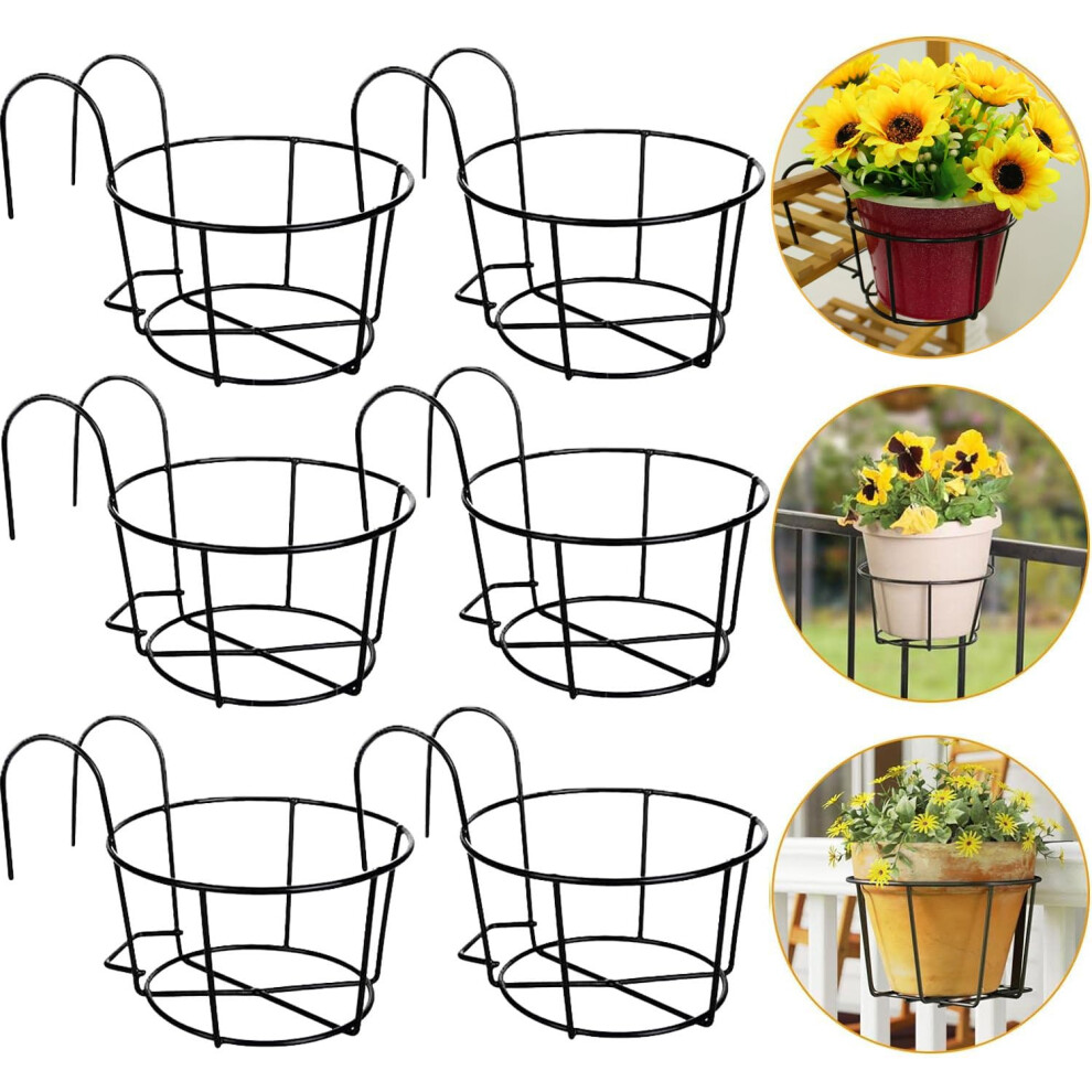 Lot de 6 jardinières rondes suspendues en métal