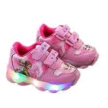 (22, One size) Kids Sports Shoes Girls Frozen Lighted Sneakers Children Led Luminous Shoes