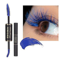 (BLUE, One size) Double-ended Color Mascara - Waterproof Thick Curling Long-lasting Anti-sweat