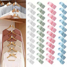(Green, One size) 30pcs Clothes Hanger Connector Hooks Cascading Home Closet Clip Space Saving Organizer