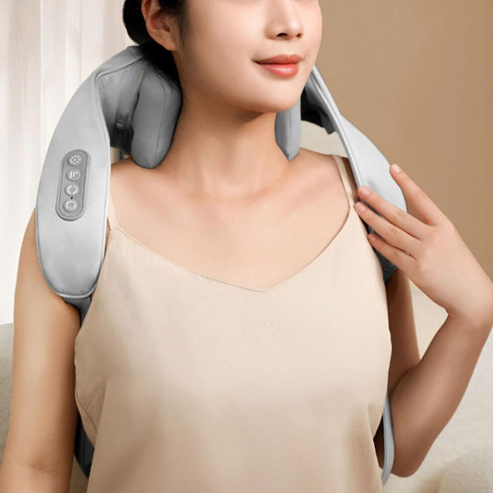 Electric Shiatsu Neck Shoulder Massager with Heat Kneading, Grey