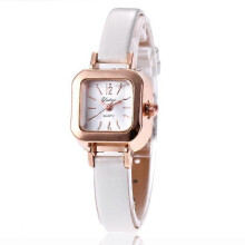 (white, One size) 1pc new women's fashion simple brand watch women's retro leather small fresh leisure watch zegarek damski (multicolor option)