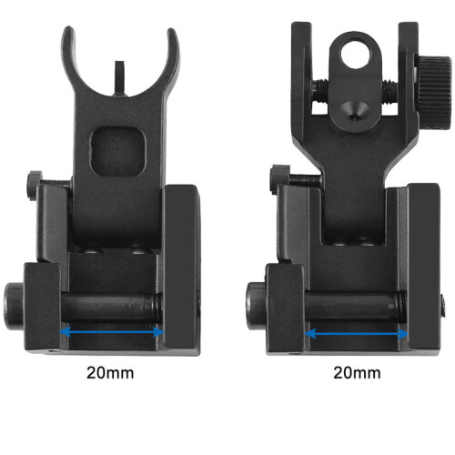 CNC Aluminum Alloy Iron Sights Folding Mechanical Aiming Sight Set 1