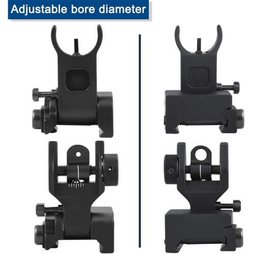 CNC Aluminum Alloy Iron Sights Folding Mechanical Aiming Sight Set 2