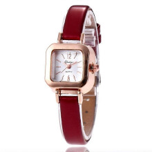 (red, One size) 1pc new women's fashion simple brand watch women's retro leather small fresh leisure watch zegarek damski (multicolor option)