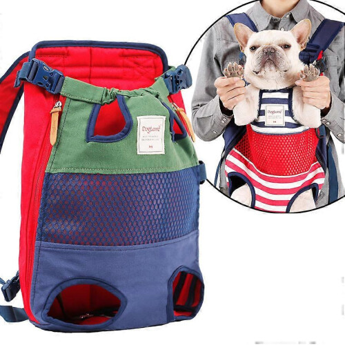 (stripe, One size) Breathable Pet Bag Mesh Outing Portable Dog Backpack Chest Backpack