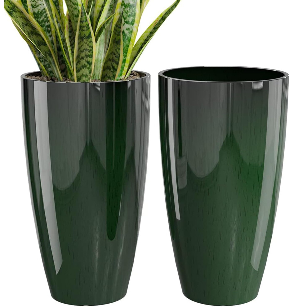 QCQHDU Lot de 2 pots de fleurs de 53,3 cm de haut pour plantes d'intérieur et d'extérieur - Robustes - Décoration moderne pour porche, terrasse