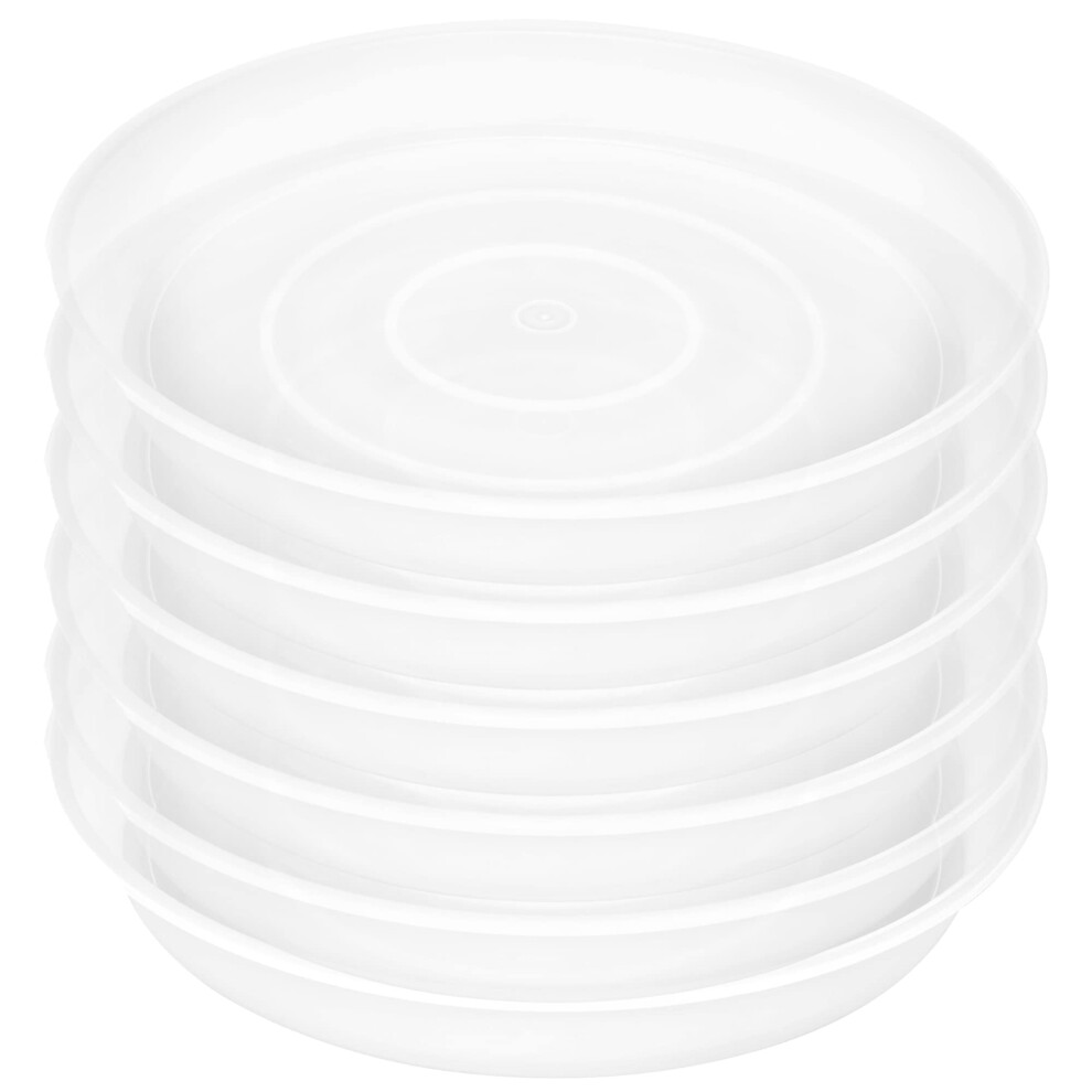 Bleuhome Lot de 6 soucoupes pour plantes en plastique transparent très résistantes de 25,4 cm pour pots de fleurs