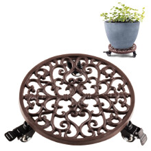 IDZO Kapacitet 350 lbs Plant Caddy med hjul Heavy Duty st?bejern plantestand med l?sbare hjul 12 tommer Classis Style M?rkebrun
