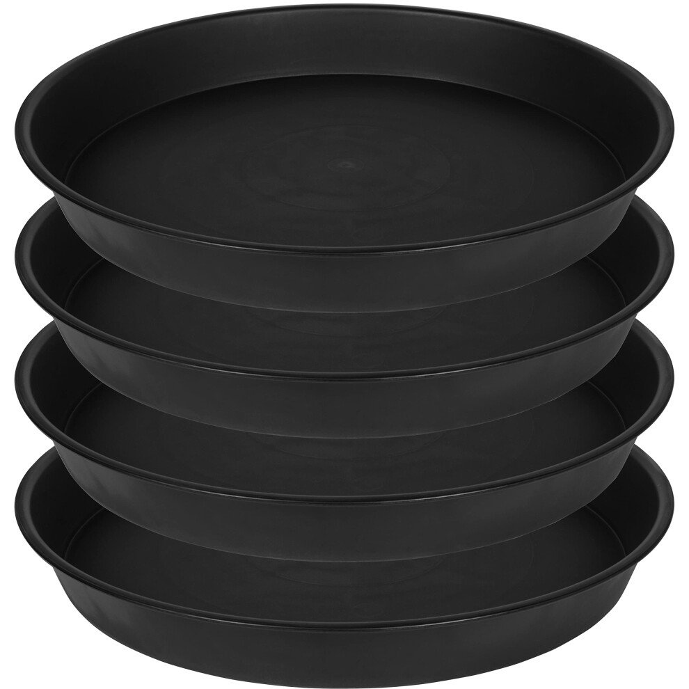 Bleuhome Lot de 4 soucoupes pour plantes, 18 x 19 pouces, robustes et profondes, pour pots, baignoires, bols, jardini   res en plastique, bacs     ea