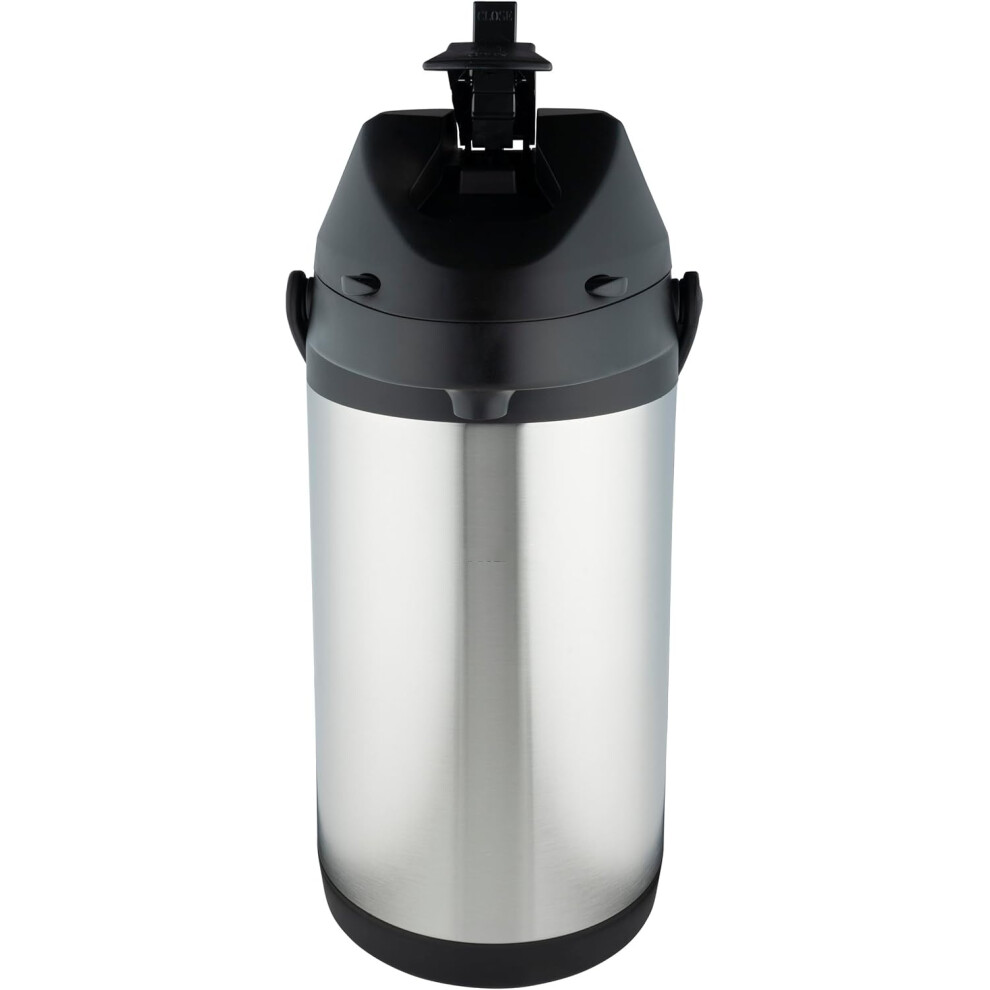(5000 ml, Original) Stainless Steel Airpot Hot Cold Water Tea Coffee Dispenser Conference Event Flask, 5 litres, SS50HC, Silver