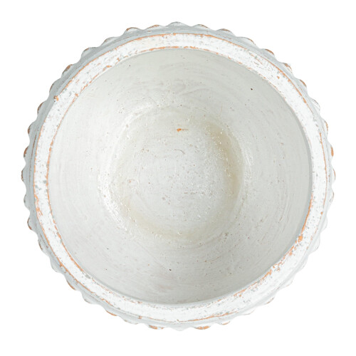 Creative Co-Op Distressed Terra Cotta Blomkruka, Vit 2