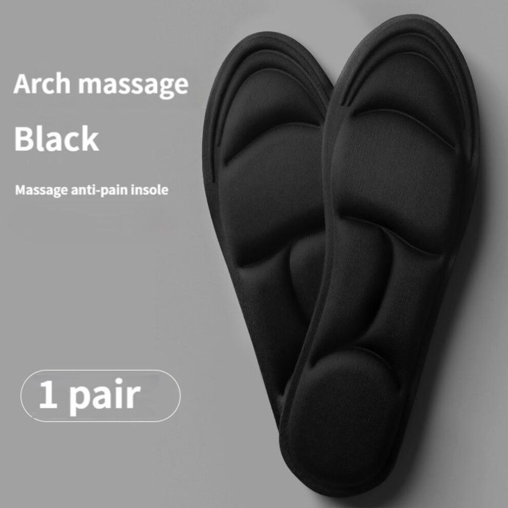 (black, 45-46) Breathable Cushion Running Insoles for Men and Women