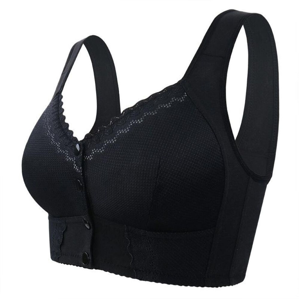 (black, 54C) Front Closure Bra Sexy Bras Top Women Comfortabable Plus Size Underwear Seamless No Wire Bralette 36-58