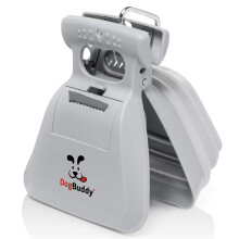 DogBuddy Pooper Scooper Portable Dog Poop Scooper Sanitary Dog Waste Pick Up Heavy Duty Dog Waste Cleaner with Bag Dispenser Dog Leash Clip and Po