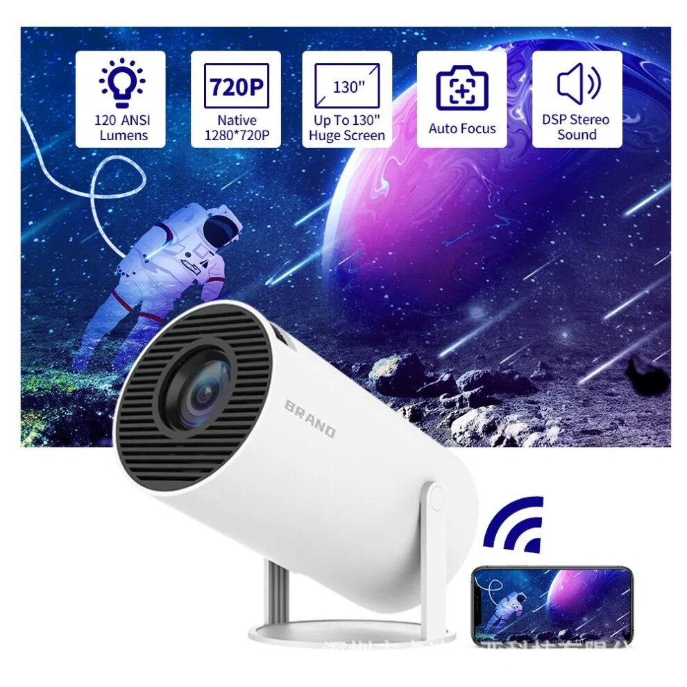 4K Mini Projector with WiFi 6 and Bluetooth 5.0/120 ANSI Native Outdoor Movie Projector, Portable Smart Projector Home Theater Compatible