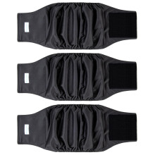 Paw Legend Cinta Lavável para Cães Machos | Fraldas Absorventes para Cães Machos (3 Pack, Preto, Grande)