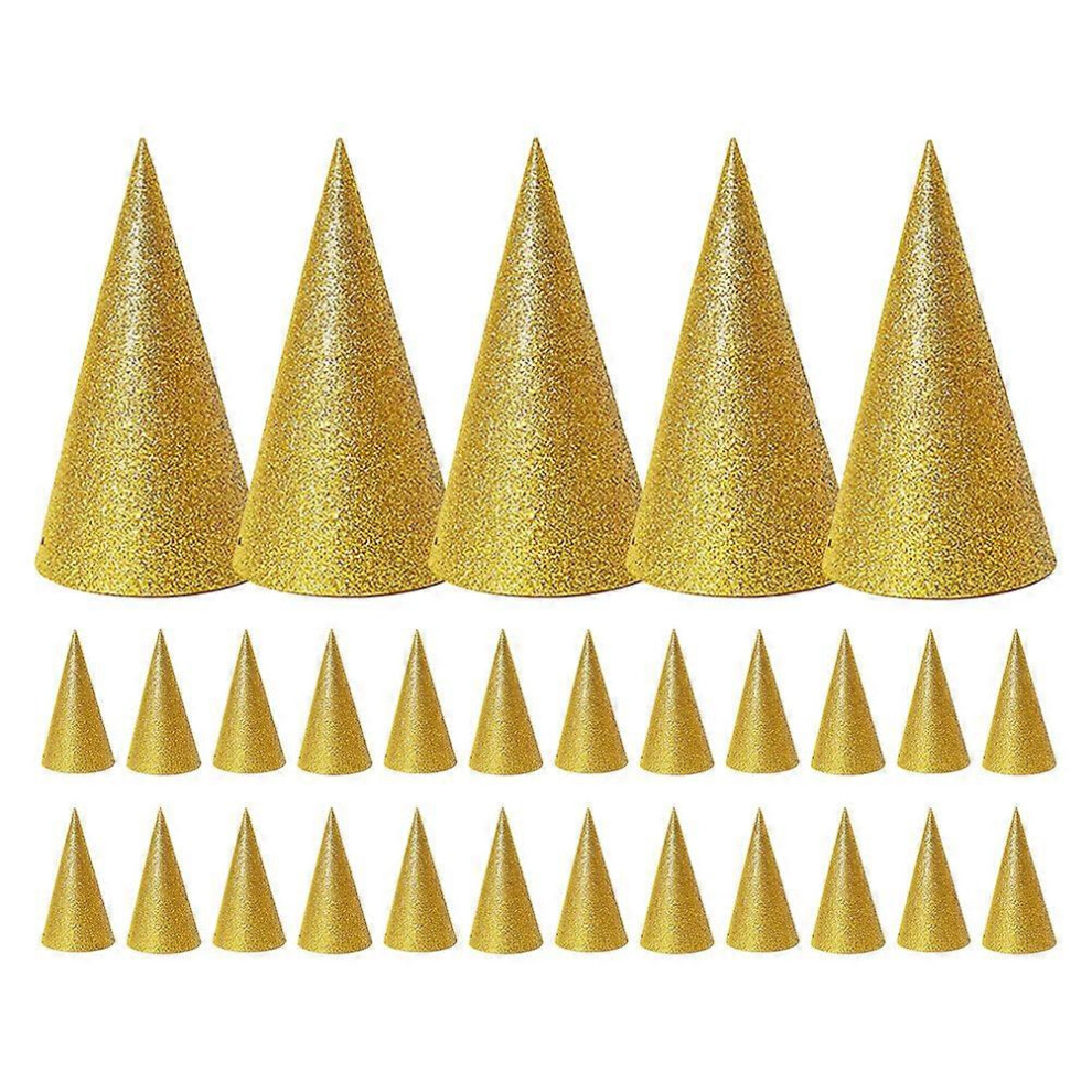 Kricely (As Show, One Size) 24Pcs Birthday Cone Party Hats Birthday Party Hats Glitter Birthday Hats Party Cone Hats