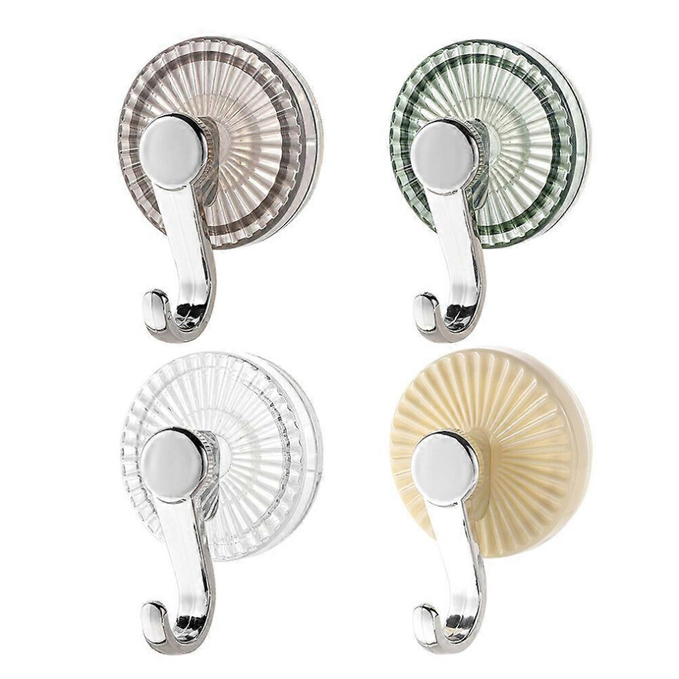 (As Show, One Size) 4Pcs Suction Hooks Reusable Heavy Duty Suction Cup Hooks Plastic Suction Hanger 5062080736175