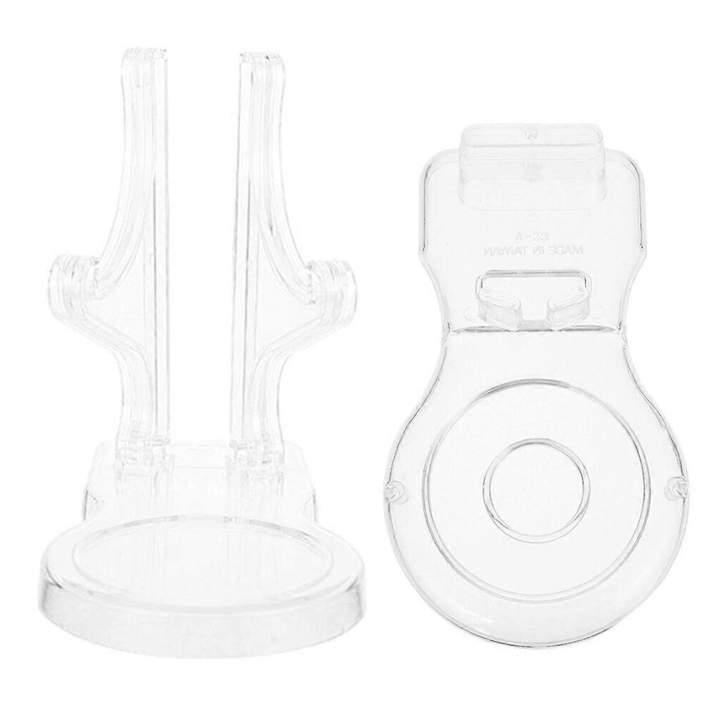 Kricely (As Show, One Size) 2Pcs Picture Holder Display Stand Plate Stands Display Plate Stand Desktop Acrylic Clear Stands
