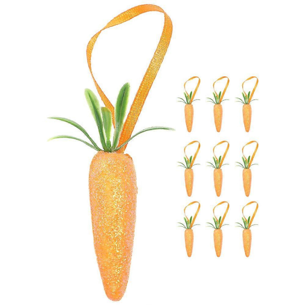 Kricely (As Show, One Size) 10Pcs Easter Party Carrot Hanging Decoration Foam Carrot Pendant Wall Hanging Carrot Adorn