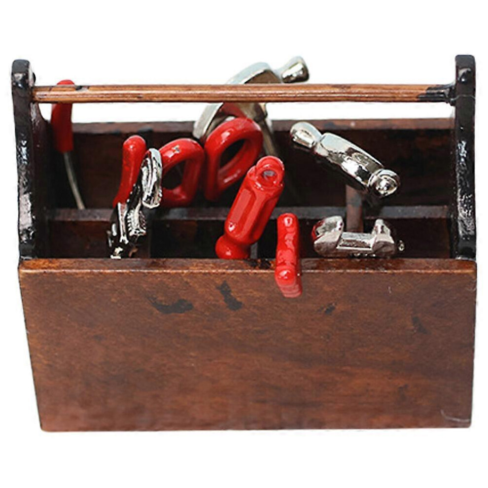 Kricely (As Show, One Size) 1 Set Mini Toolbox Ornament Dollhouse Accessory Miniature Tools Gadgets Model Doll House Decorations