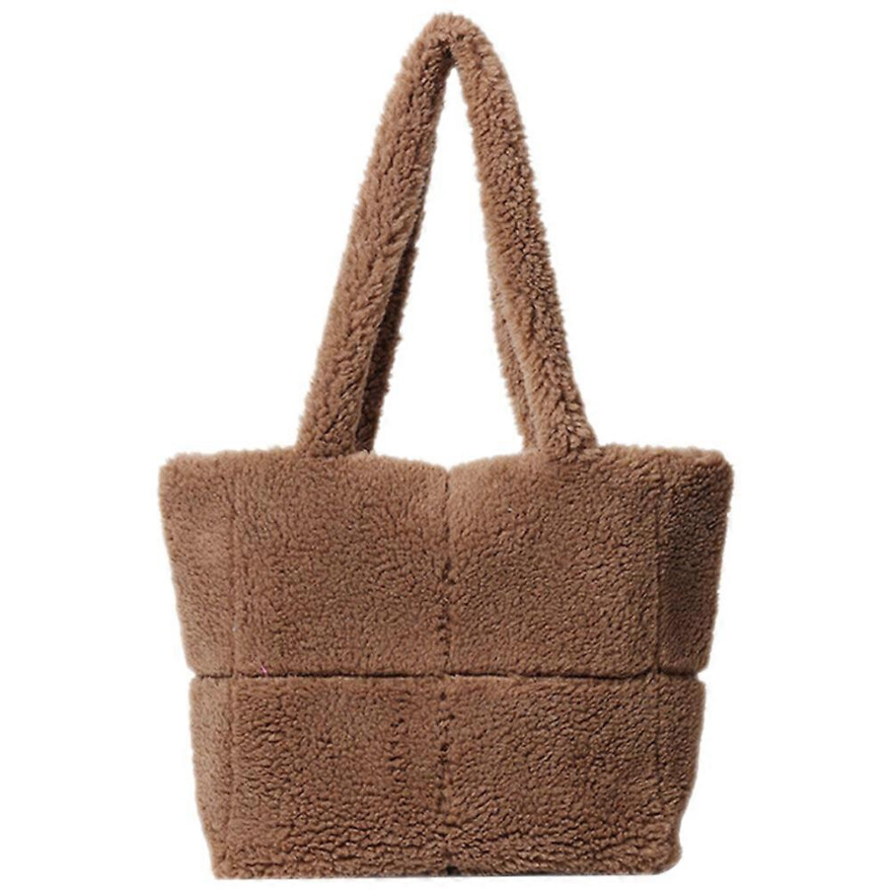 Kricely (As Show, One Size) Fluffy Tote Bag Handbag Women Plush Shoulder Bag Fuzzy Plush Tote Bag Shopping Bag