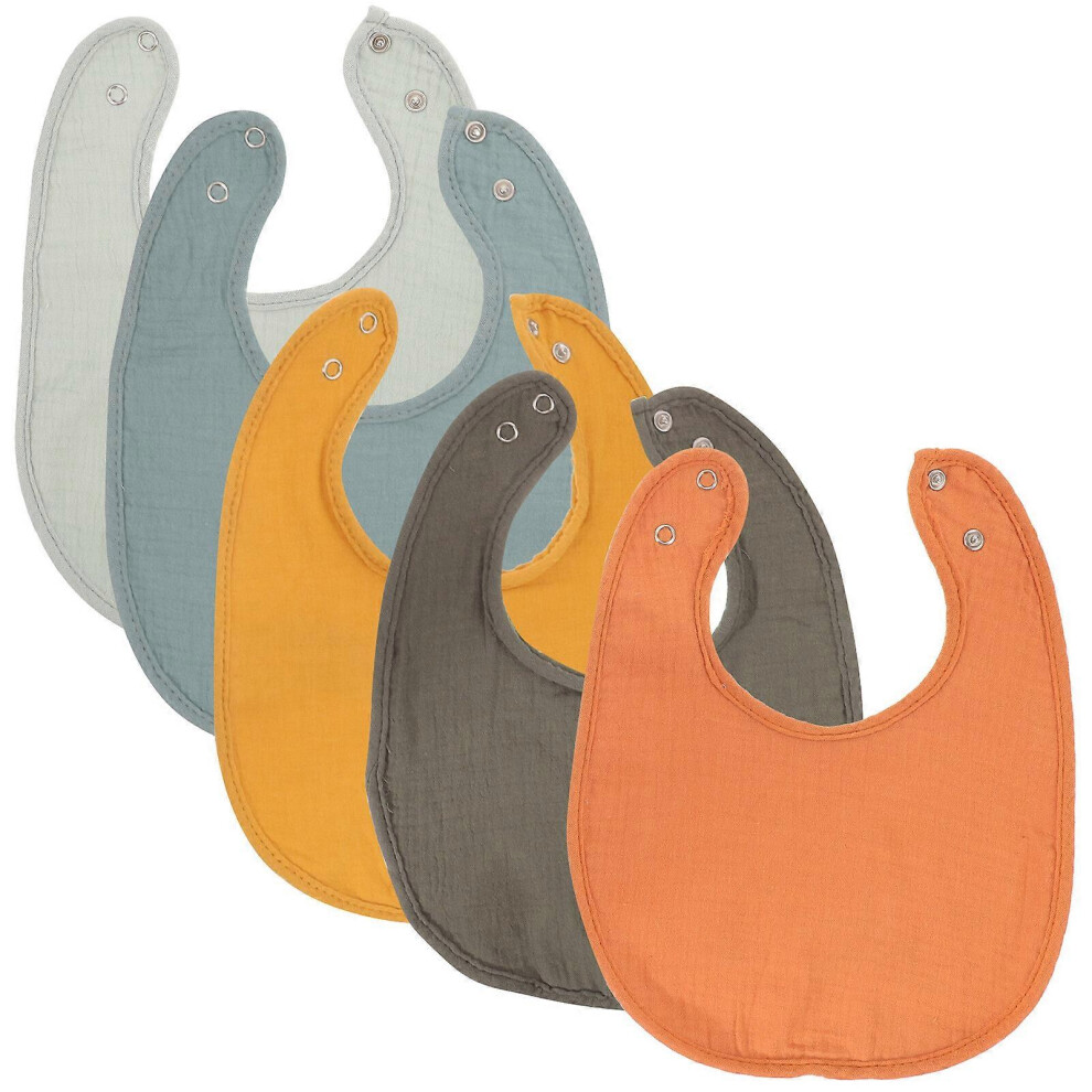 Kricely (As Show, One Size) 5 Pcs Baby Girl Bibs Cotton Bibs Toddler Bibs Infant Boy Bibs Drooling Bibs Teething Bibs