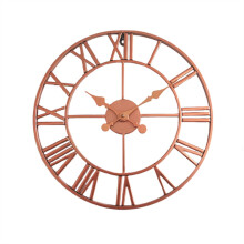 Vintage Rose Gold Roman Silent Iron Wall Clock 40cm - Multi-Purpose Decor for Kitchen, Living Room, Bathroom, Hotel, Bar, Office