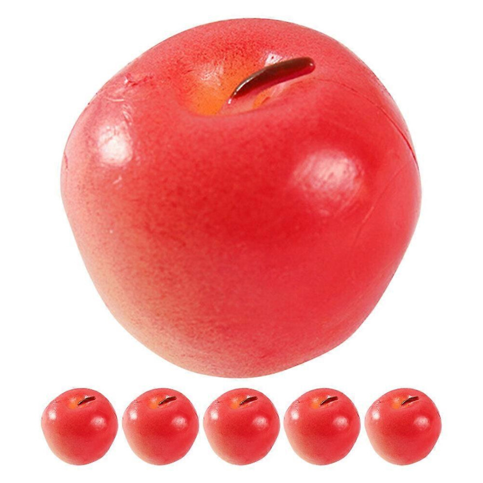 Kricely (As Show, One Size) 6Pcs Fake Fruit Artificial Apples Simulated Fruit Models Mini Realistic Apples Model Props