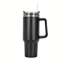 (Black) 40 Oz Tumbler: Leak-Proof, Insulated, Dishwasher-Safe, Portable Water Bottle With Stainless Steel Double Wall & Straw!
