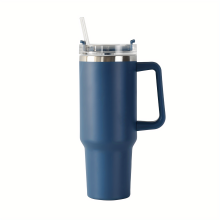 (Deep Blue) 40 Oz Tumbler: Leak-Proof, Insulated, Dishwasher-Safe, Portable Water Bottle With Stainless Steel Double Wall & Straw!