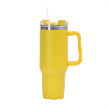 (Yellow) 40 Oz Tumbler: Leak-Proof, Insulated, Dishwasher-Safe, Portable Water Bottle With Stainless Steel Double Wall & Straw!