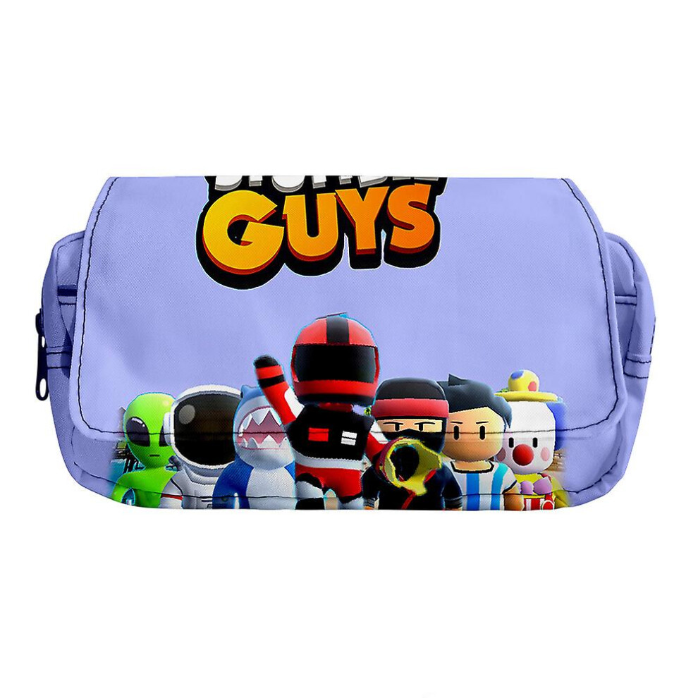 (D) Stumble Guys Cartoon Pencil Case Pen Box School Students Stationery Organizer Pouch Pen Bag