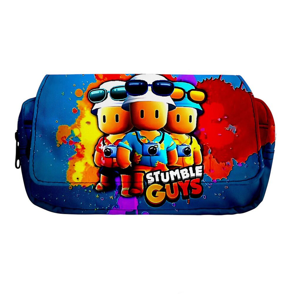 (B) Stumble Guys Cartoon Pencil Case Pen Box School Students Stationery Organizer Pouch Pen Bag